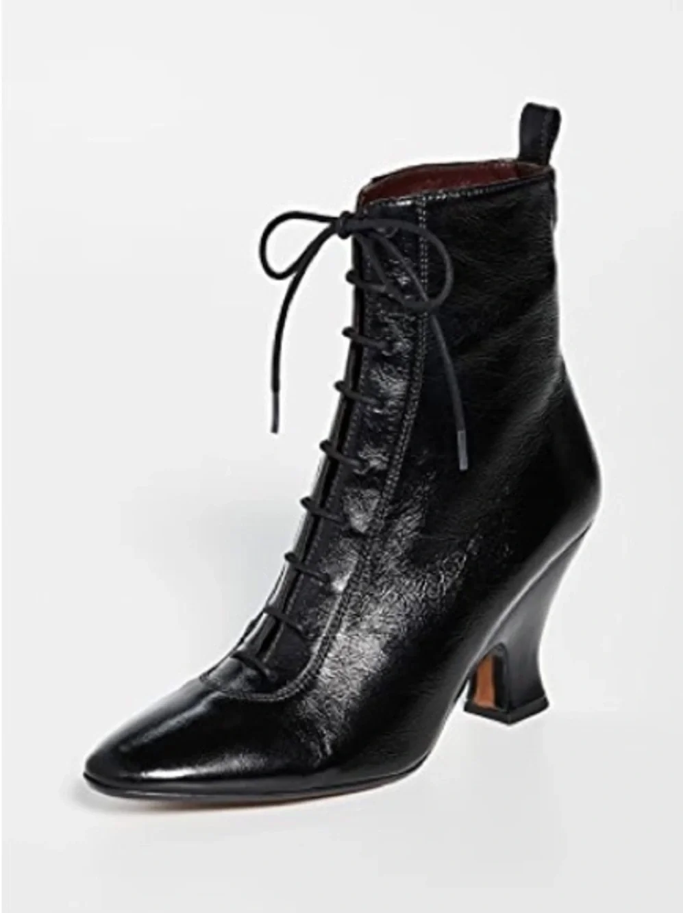 Marc Jacobs The Victorian Patent Leather Witch Lace Heel Boots